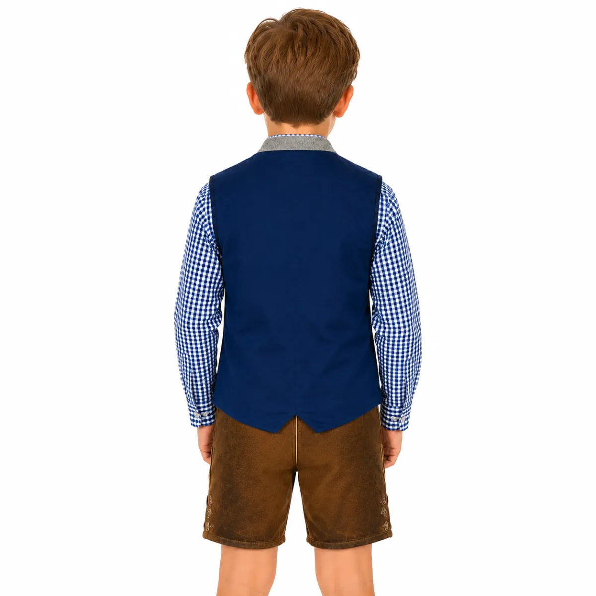 Ederer Max Isar Trachten jongens gilet blauw-grijs