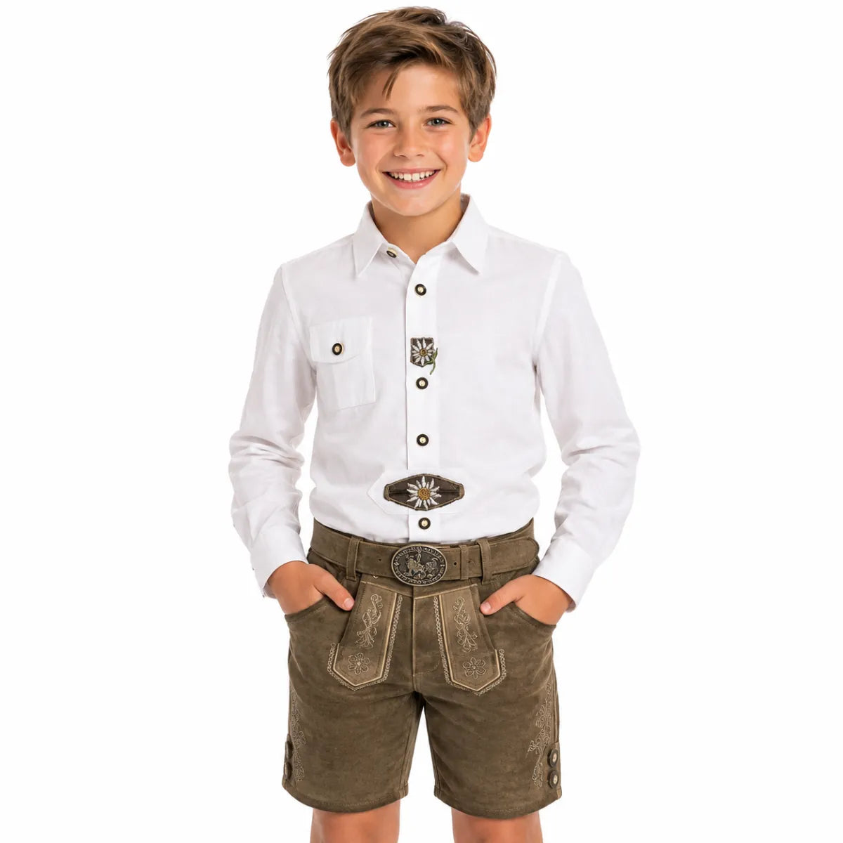 Ederer Max Isar Trachten kinder trachtenhemd lange mouw
