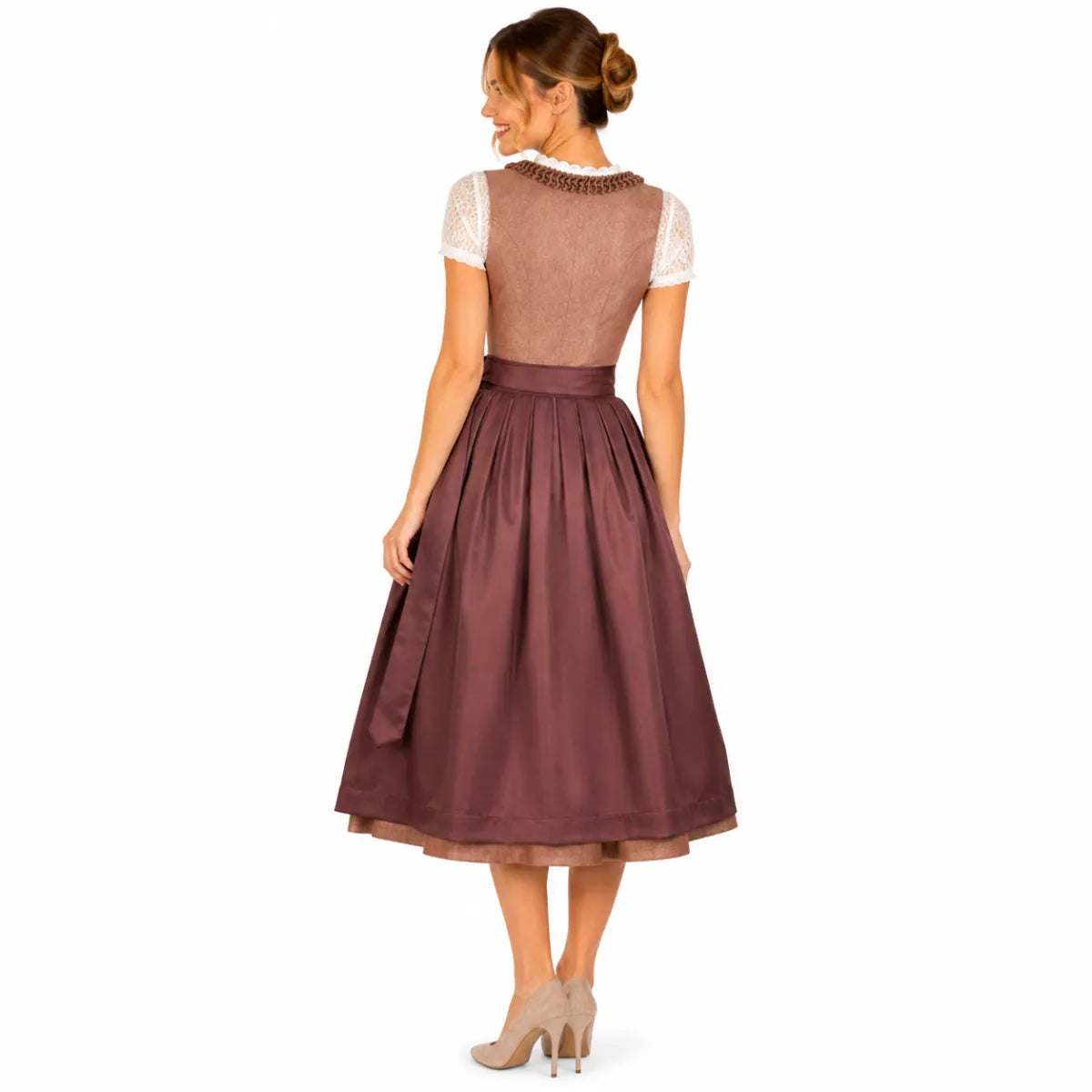 Trach Deiser Trachten Deiser dirndl rose-bordeaux rood 70 cm
