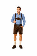 Lederhosen-Set Moritz mit blauem Hemd und Socken
