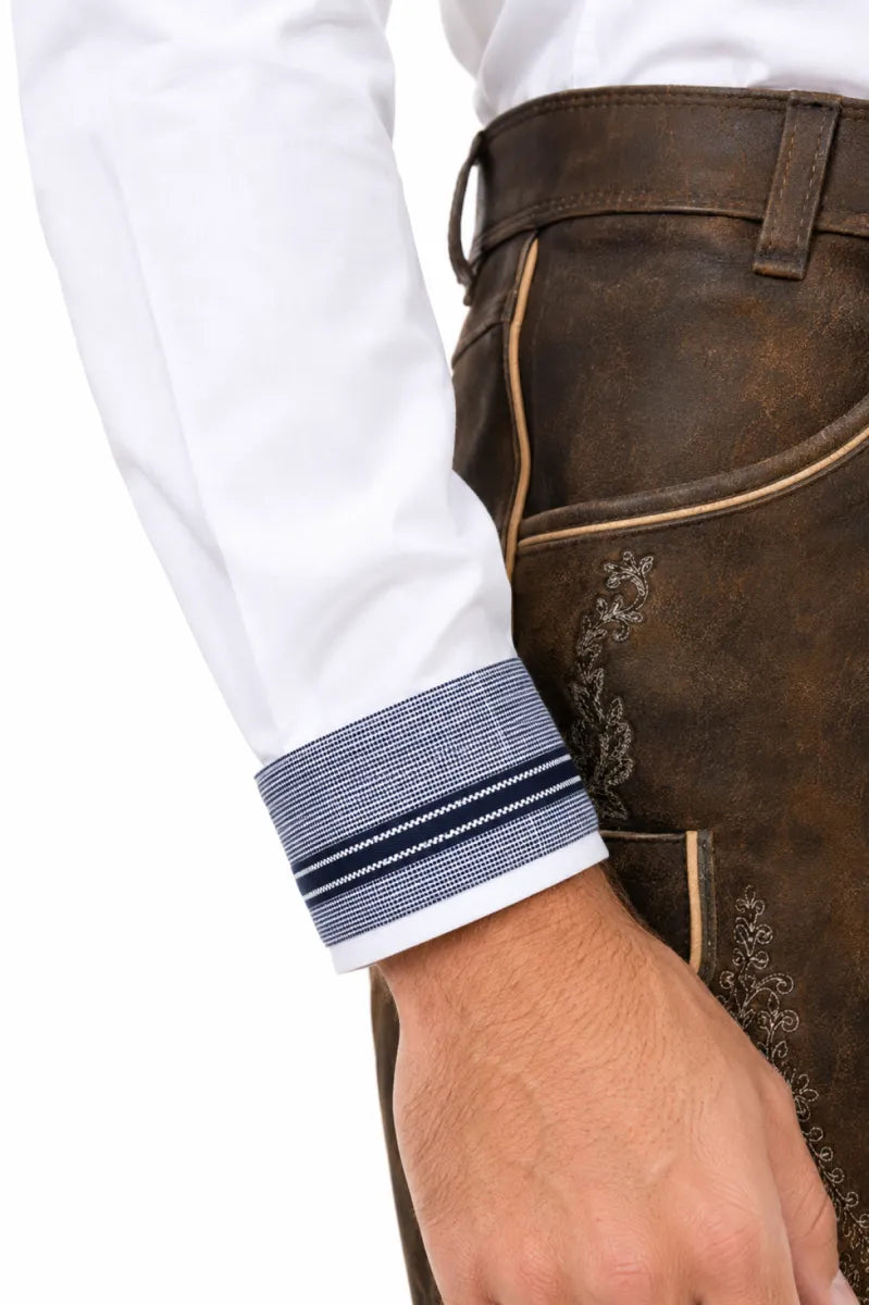 Taleco Tra. Maddox hemd 59 wit met blauwe afwerking