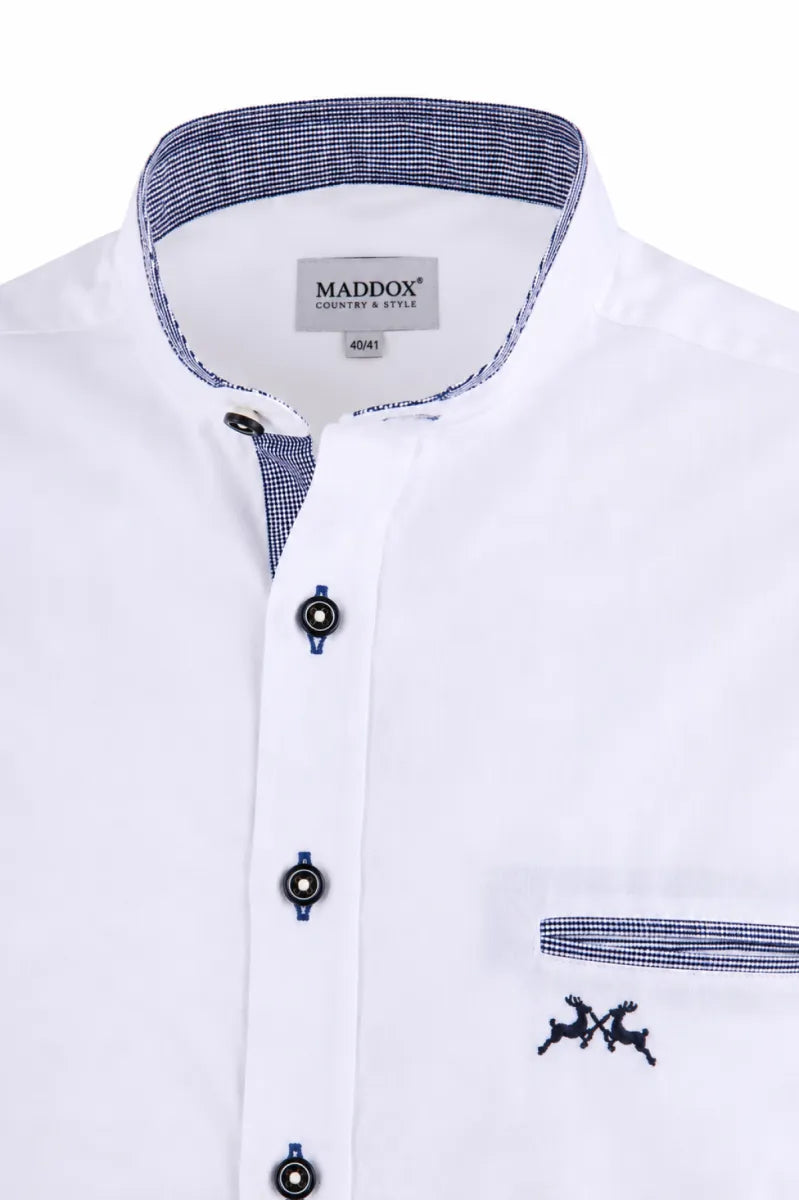 Taleco Tra. Maddox hemd 59 wit met blauwe afwerking