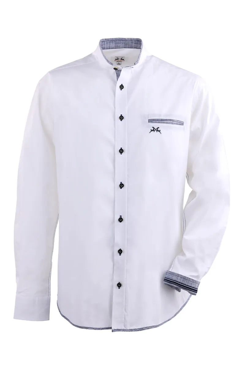 Taleco Tra. Maddox hemd 59 wit met blauwe afwerking