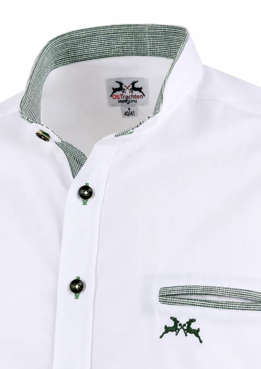 Taleco Tra. Maddox hemd 59 wit met groene afwerking