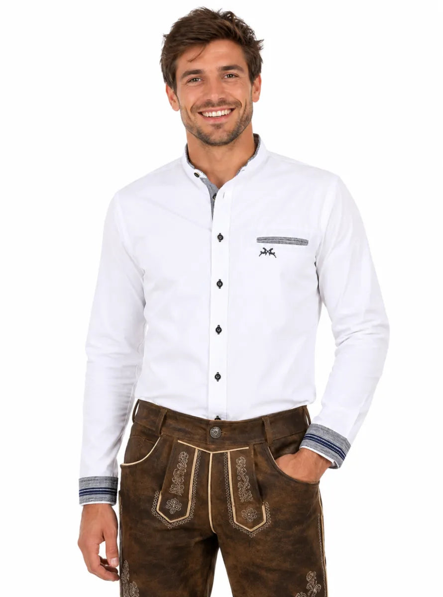 Taleco Tra. Maddox hemd 59 wit met zwarte afwerking