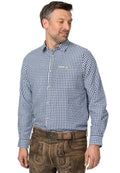 Stockerpoint Stockerpoint Trachtenhemd blauw-wit met lange mouw
