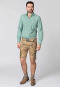 Stockerpoint Stockerpoint Trachtenhemd groen-wit met lange mouw