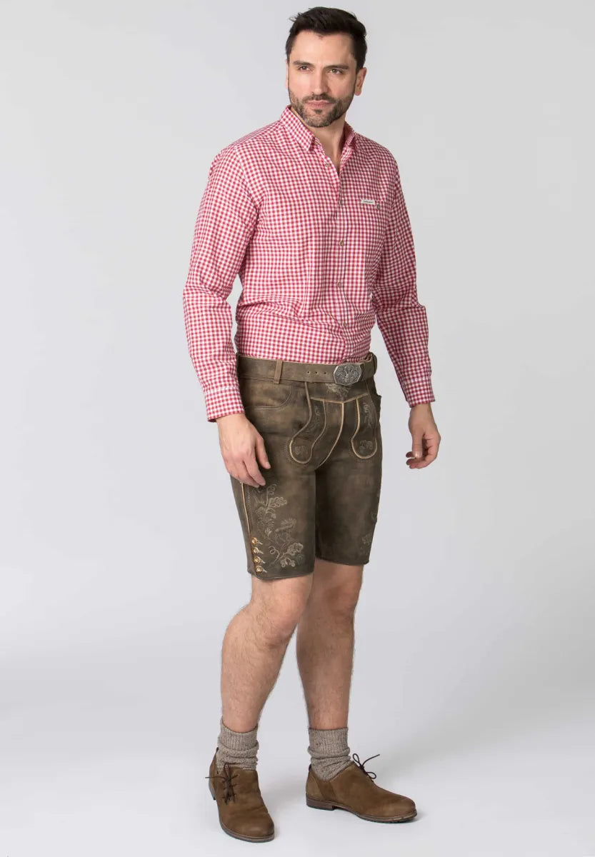 Stockerpoint Stockerpoint Trachtenhemd Rood-wit met lange mouw