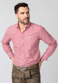 Stockerpoint Stockerpoint Trachtenhemd Rood-wit met lange mouw