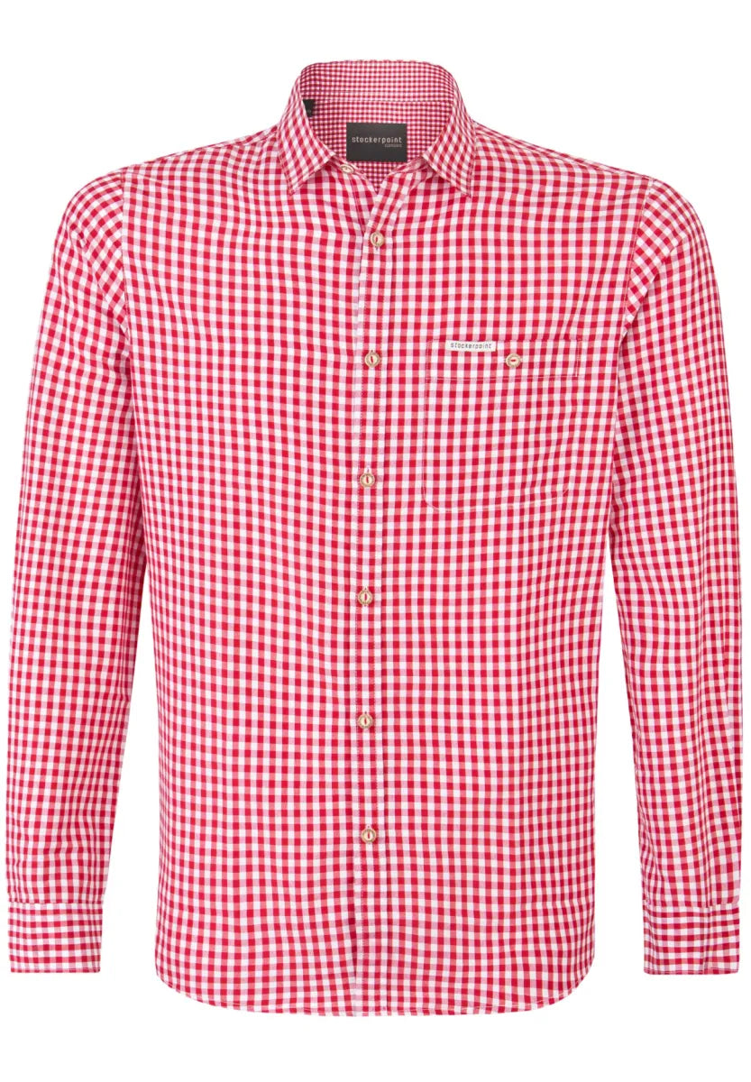 Stockerpoint Stockerpoint Trachtenhemd Rood-wit met lange mouw