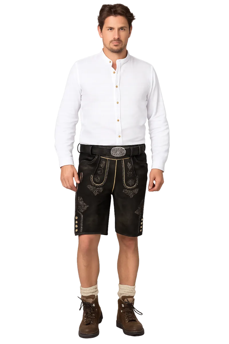 Stockerpoint Maddox Lederhose Bertl Grafit Gespeckt