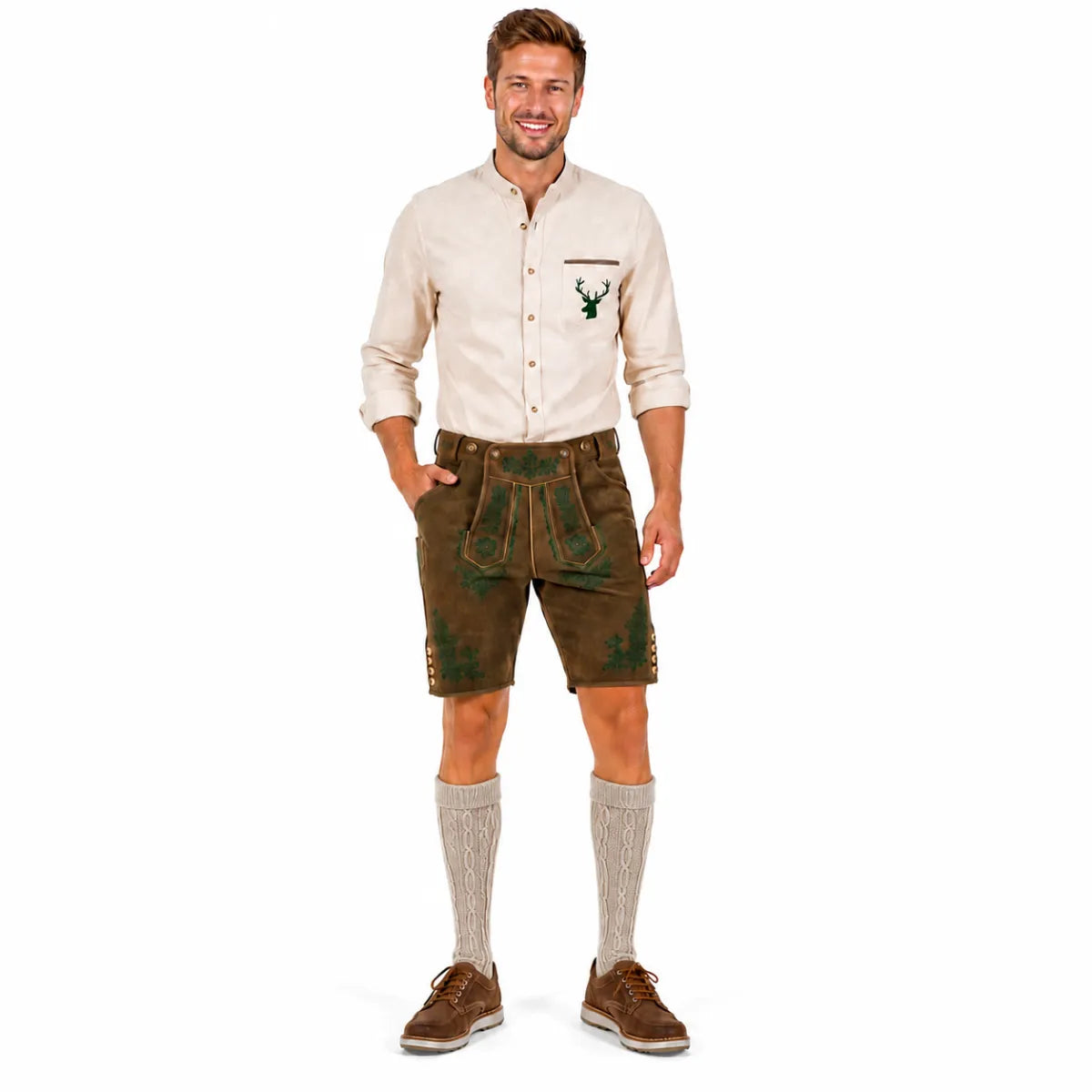 Benelux weas Trachtensok lang beige-bruin